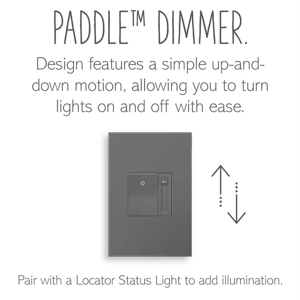 Gray Single Pole Paddle Dimmer Switch