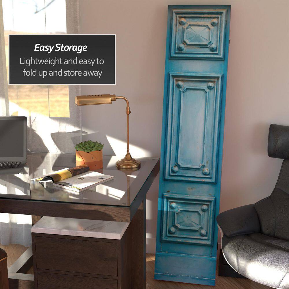 Mediterranean Blue and Red 3-Panel Folding Room Divider