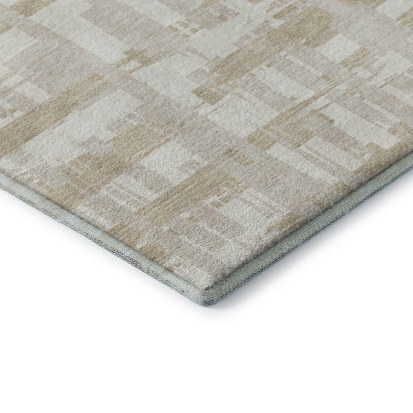 Mayfield Premium Machine Washable Abstract AMF1849 Ivory 3 ft. x 4 ft. Area Rug