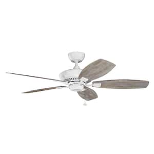 Canfield 52 in. Indoor Matte White Downrod Mount Ceiling Fan with Pull Chain for Bedrooms or Living Rooms