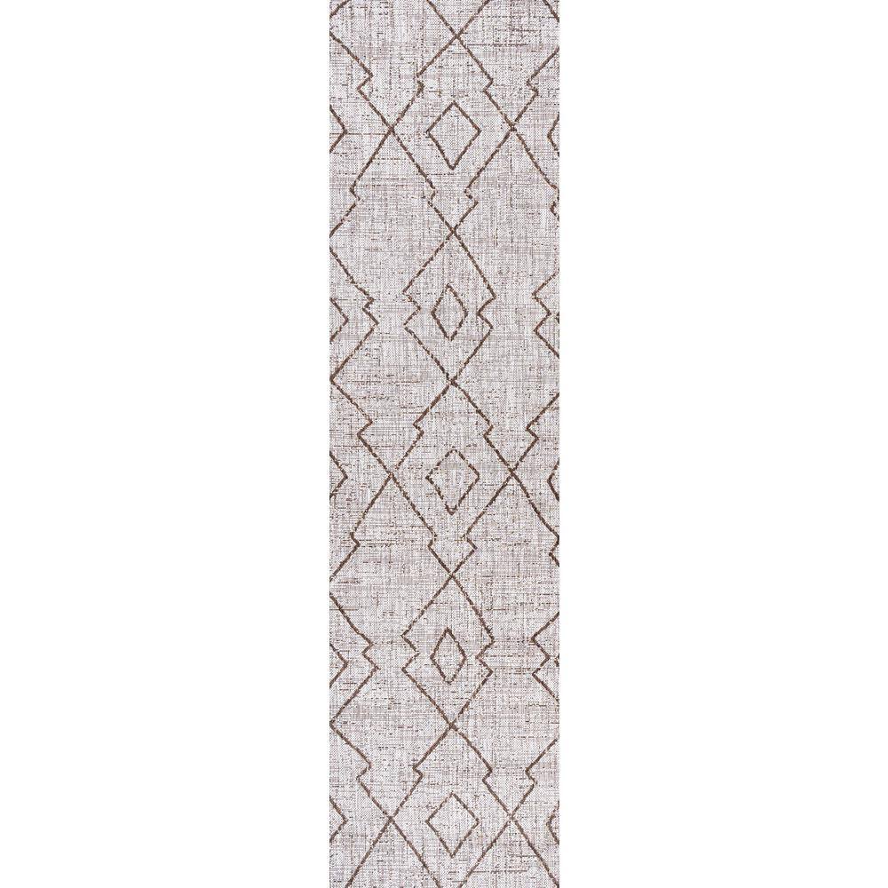 Carwa Handmade Trellis Beige/Brown Synthetic Area Rug - 2x10