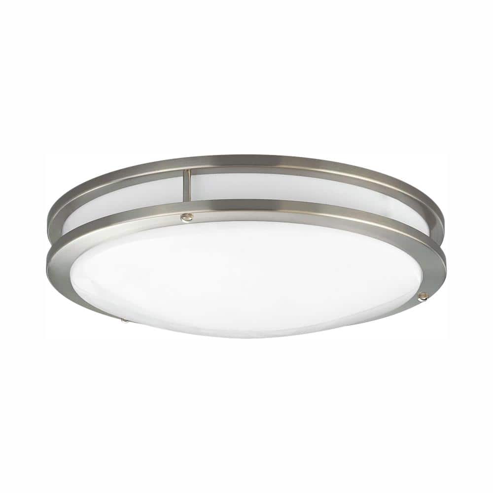 Brushed Nickel Modern LED Flush Mount with Acrylic Shade