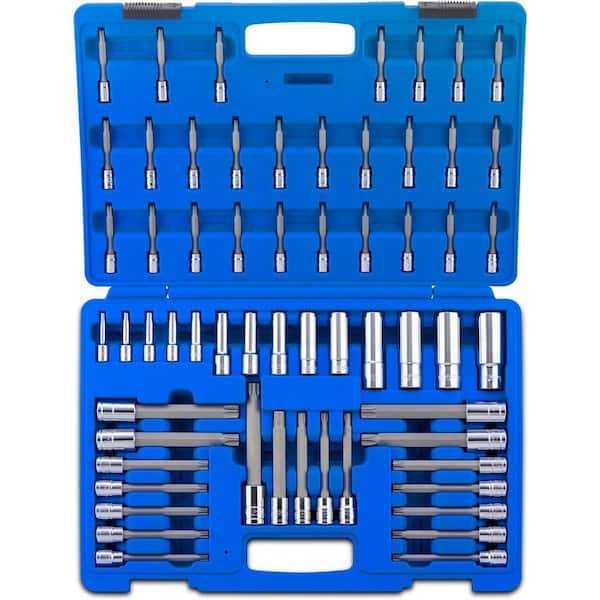 3/8 in. Drive Tamperproof Torx Plus Bit and E-Torx Deep Impact Socket Set (60-Piece)