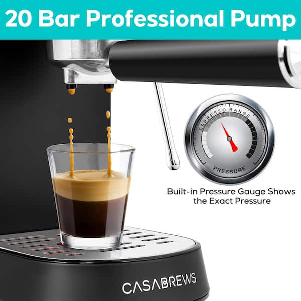 CASABREWS 3700-Gense 20 Cup Sliver Stainless Steel Espresso Machine with  Powerful Steam Wand HD-US-3700G-SIL - The Home Depot