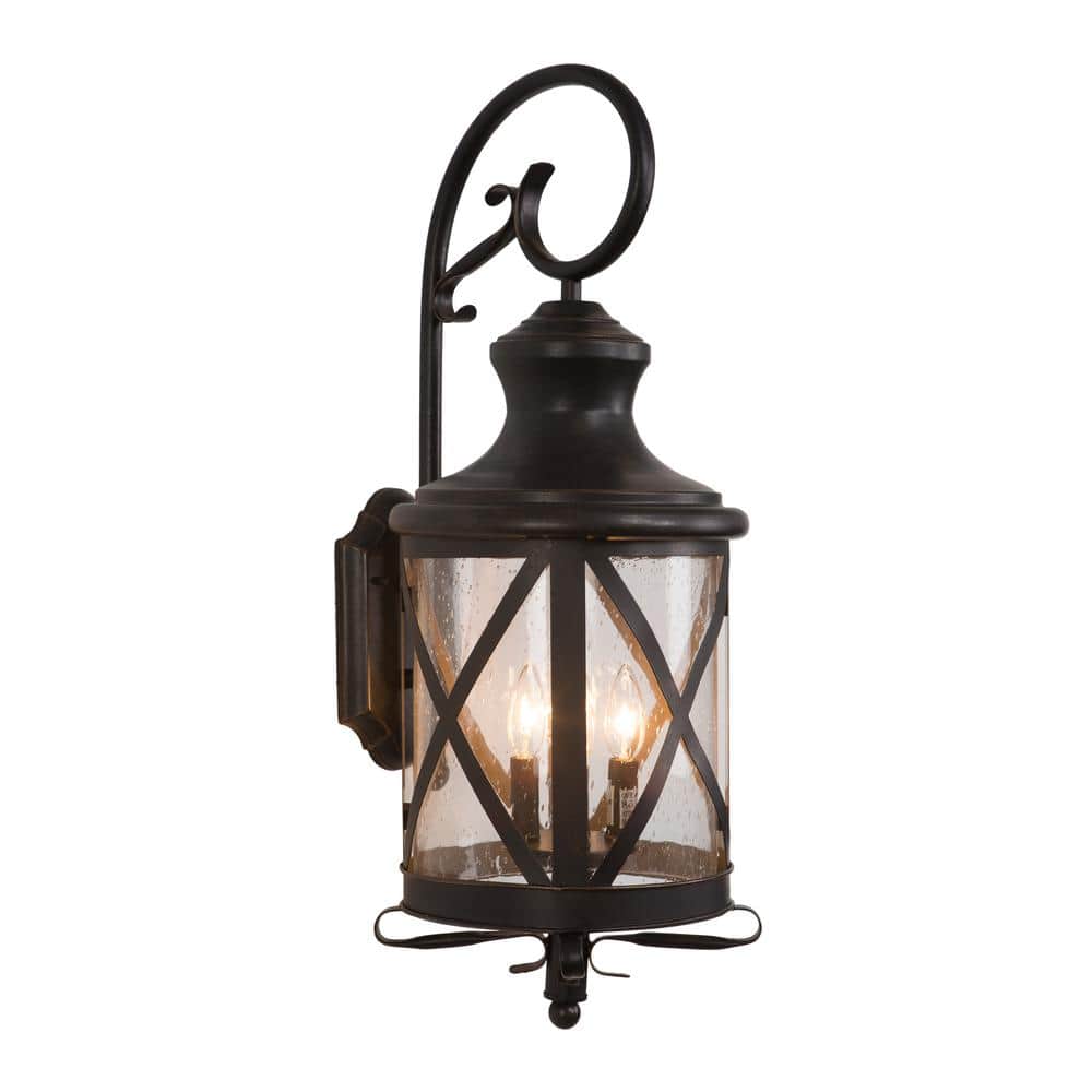 Yosemite Home Decor Lorenza Collection 4-Light Oil Rubbed Bronze Outdoor Incandescent Bulbs Wall Mount Lantern Sconce -  5364ORB-L