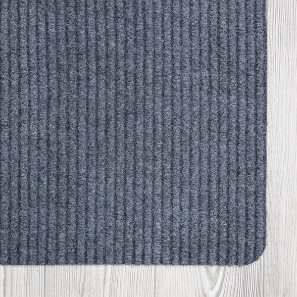 Ottomanson Utility Collection Waterproof Non-Slip Rubberback Solid 5x7 Indoor/Outdoor Entryway Mat, 5 ft. x 6 ft. 11 in., Gray