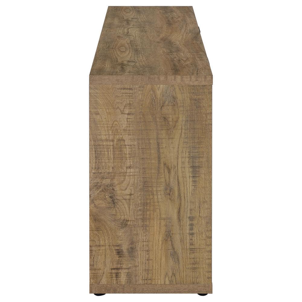 Rustic Brown Mango Wood Sideboard with Wine Storage