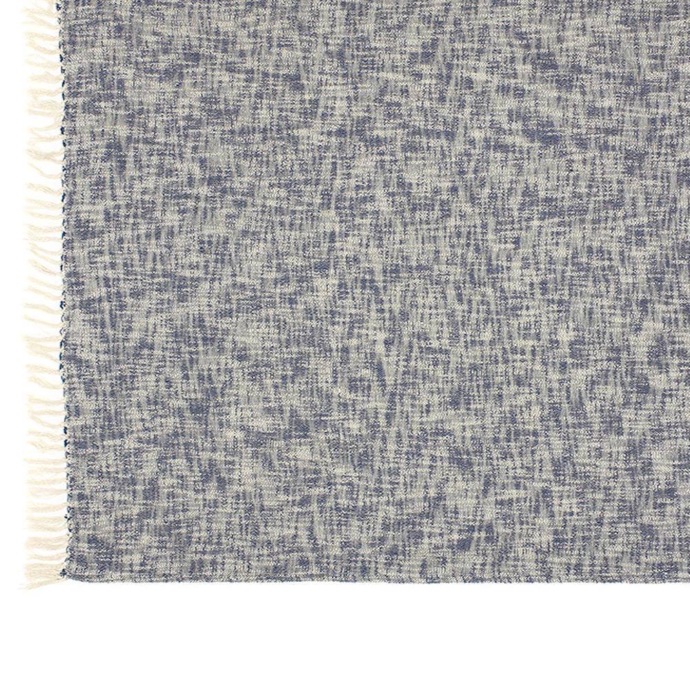 Organic Blue Cotton Reversible Throw Blanket 60" x 50"