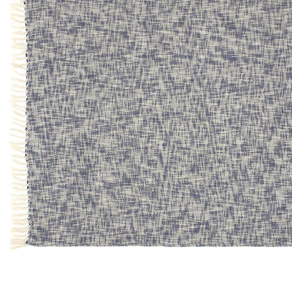 Organic Blue Cotton Reversible Throw Blanket 60" x 50"