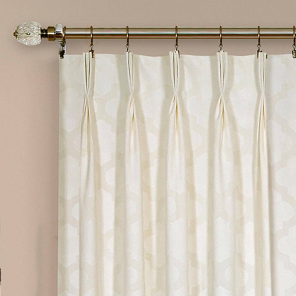 Ivory Blackout Velvet Pinch Pleat Curtain Panel, 34 x 84 Inch