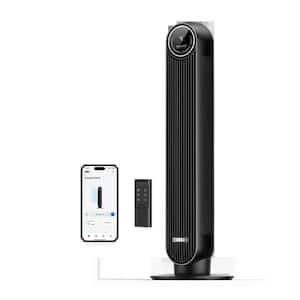 Tower Fan for Bedroom, Smart Oscillating Floor Fans, Standing Bladeless Fan with Remote and Wi-Fi Voice Control