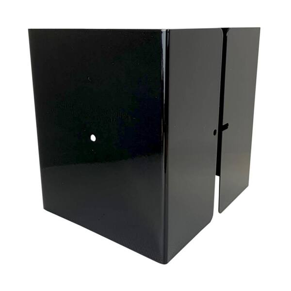 5.5 in. x 5.5 in. x 1/2 ft. H Powder Coated Black - Galvanized Steel Pro Series Mailbox and Fence Post Guard