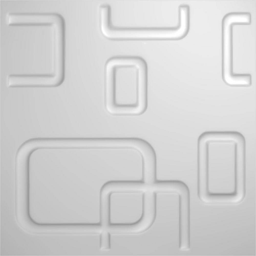 White Textured 3D PVC Decorative Wall Panel 11-7/8" x 11-7/8"