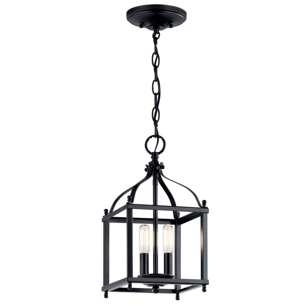 Larkin Black Glass and Bronze Mini Pendant Light