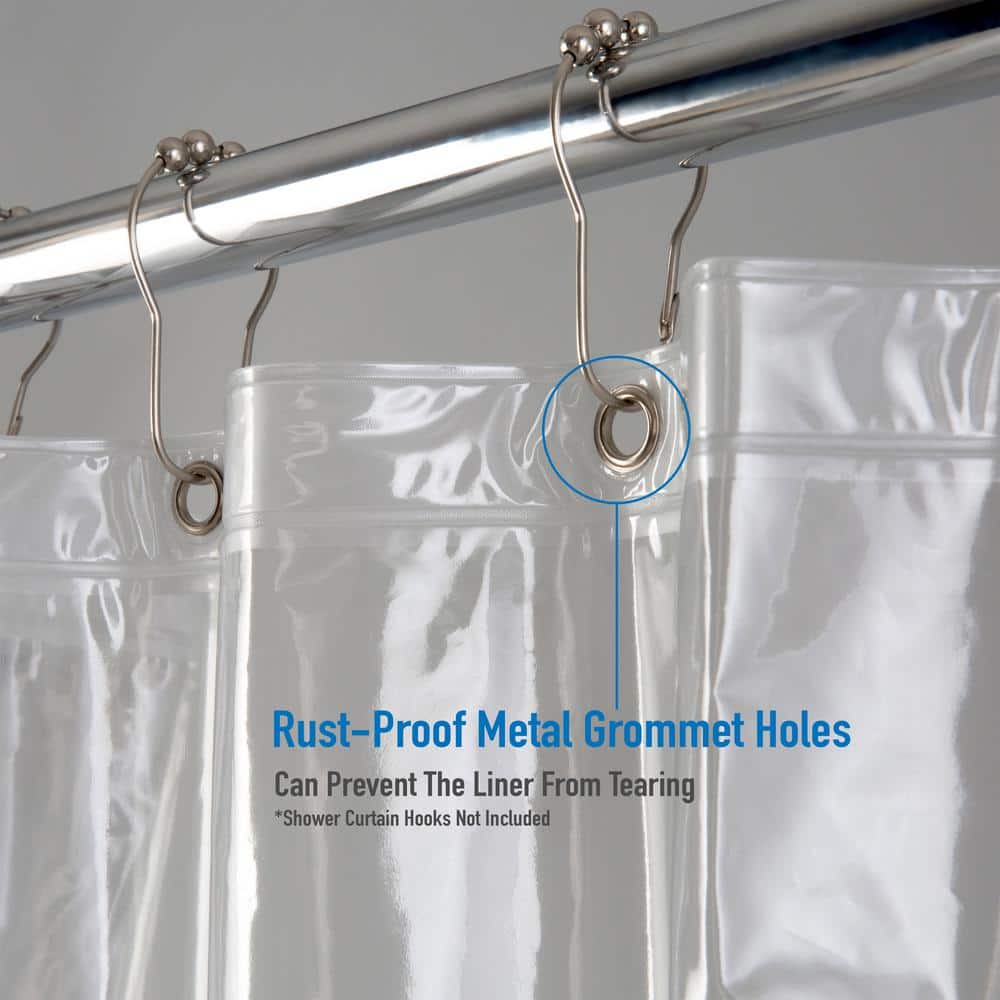 Eco-Friendly Clear PEVA Shower Curtain Liner with Rust Resistant Grommets