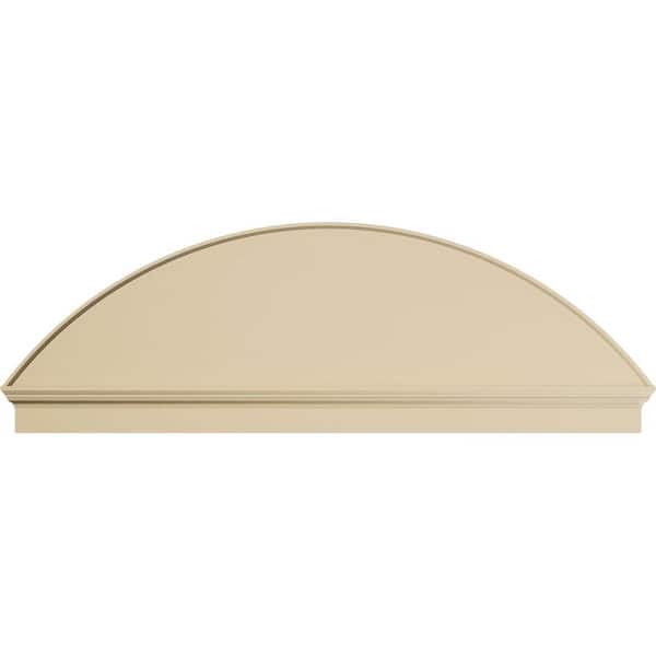 Ekena Millwork 80-in. W x 26-7/8-in. H x 2-3/4-in. P Segment Arch Smooth Signature Urethane Combination Pediment, Primed Tan