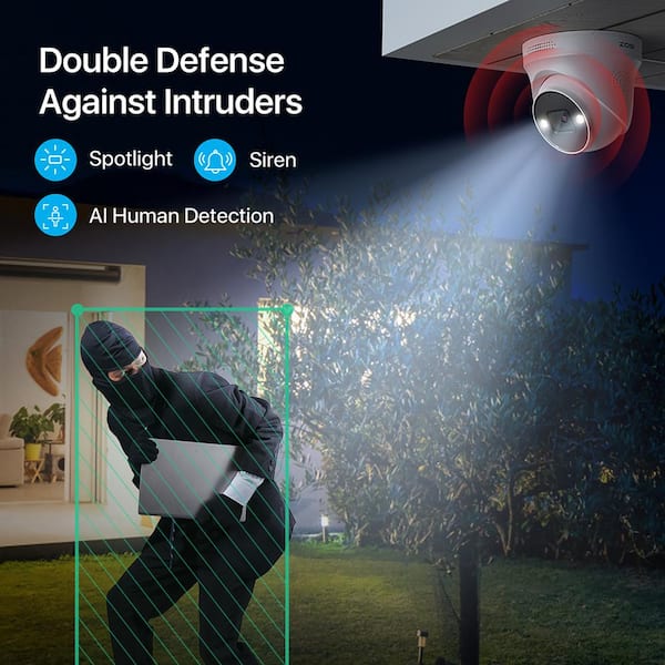 4K Ultra HD 16-Channel POE 4TB NVR Security Camera System with 12 Wired 8MP Spotlight Outdoor Cameras, 2-Way Audio