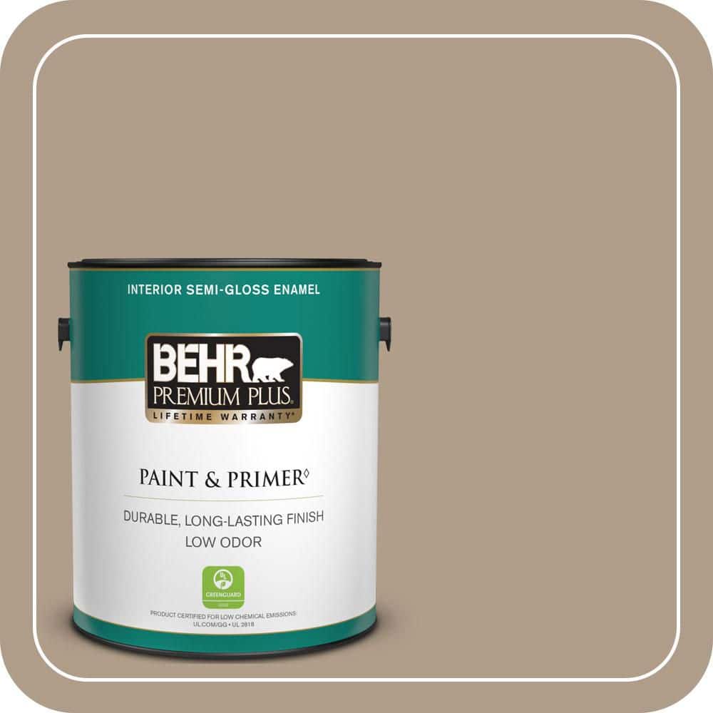 1 gal. #BNC-14 Over the Taupe Semi-Gloss Enamel Low Odor Interior Paint & Primer price history on PriceWatchPro