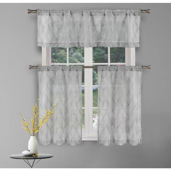 Kensie Silver Geometric Rod Pocket Room, Does Home Depot Have Kitchen Curtains