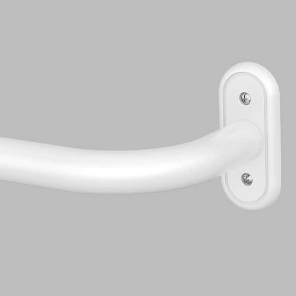 36 in. - 120 in. Wrap Around Adjustable 1in Heavy Duty White Double Curtain Rod