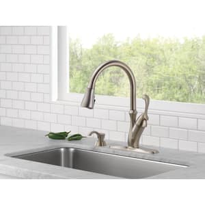 Arabella Single Handle Pull-Down Sprayer Kitchen Faucet with ShieldSpray Technology in Stainless
