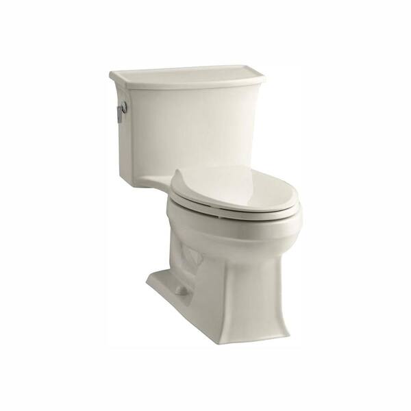 KOHLER Archer 1-piece 1.28 GPF Single Flush Elongated Toilet in Almond