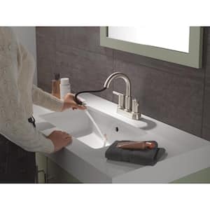 Nicoli 4 in. Centerset Double Handle Pull-Down Spout Bathroom Faucet in Stainless