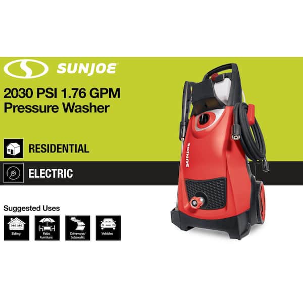 Sun Joe 2000 PSI 1.09 GPM 13 Amp Brushless Induction Cold Water Corded Electric  Pressure Washer with Hose Reel SPX3501 - The Home Depot