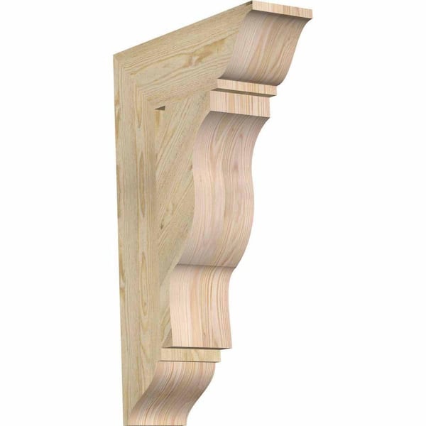 Ekena Millwork 6 in. x 32 in. x 20 in. Douglas Fir Funston Traditional Rough Sawn Bracket