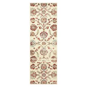 Brookshire Ivory 2 ft. 7 in. x 8 ft. Floral Traditional Polypropylene Area Rug