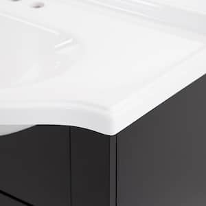 Del Mar 31 in. W x 18.78 in. D Bath Vanity in Espresso with Cultured Marble Vanity Top in White with Belly Bowl Sink