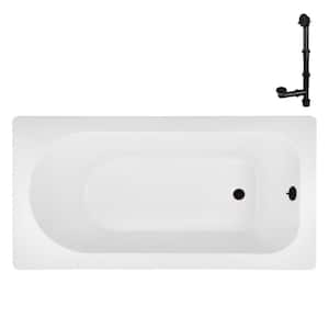 60 in. x 32 in. Rectangular Acrylic Soaking Drop-In Bathtub, with Reversible Drain in Oil Rubbed Bronze