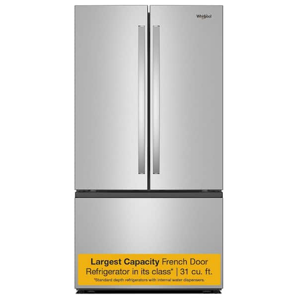 36 in. 31 cu. ft. Freestanding French Door Refrigerator in Fingerprint Resistant Stainless Finish w/ Interior Dispenser