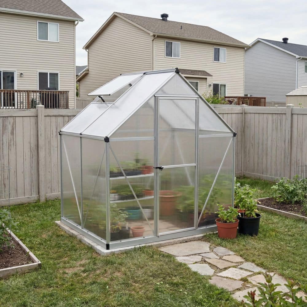 CANOPIA by PALRAM Mythos 6 ft. x 4 ft. Silver/Clear Polycarbonate