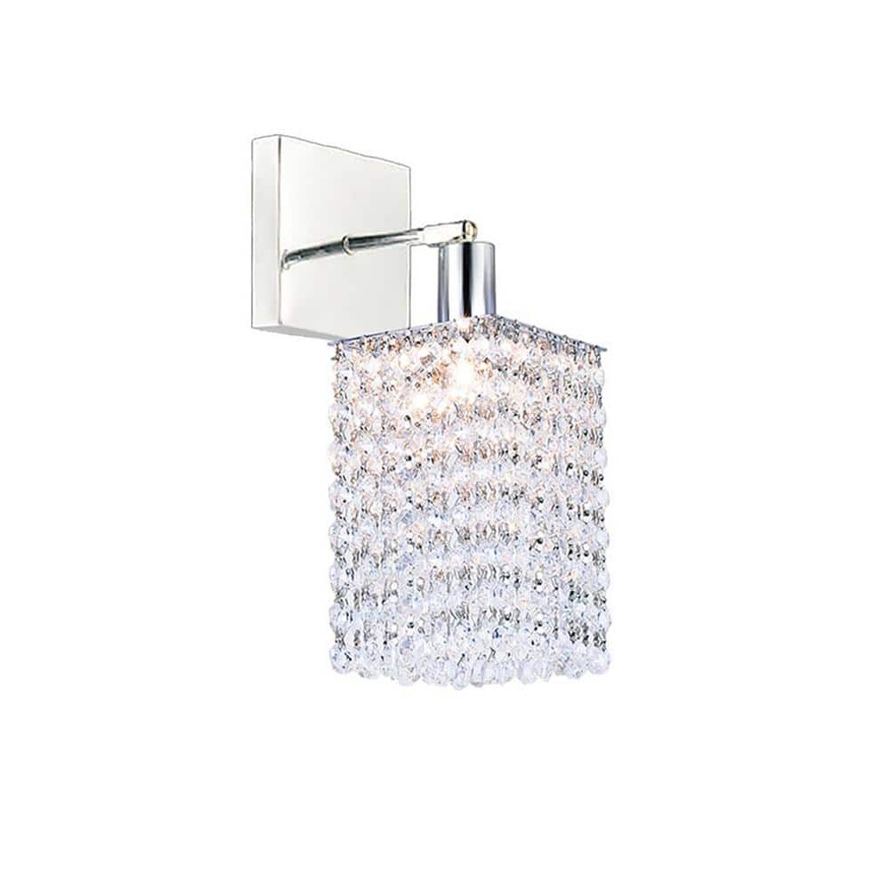 CWI Lighting Glitz 1 Light Bathroom Sconce With Chrome Finish 4281W-S-S ...