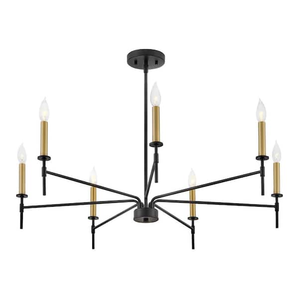 LARK Hux 7-Light Black Candle Chandelier 83077BK - The Home Depot