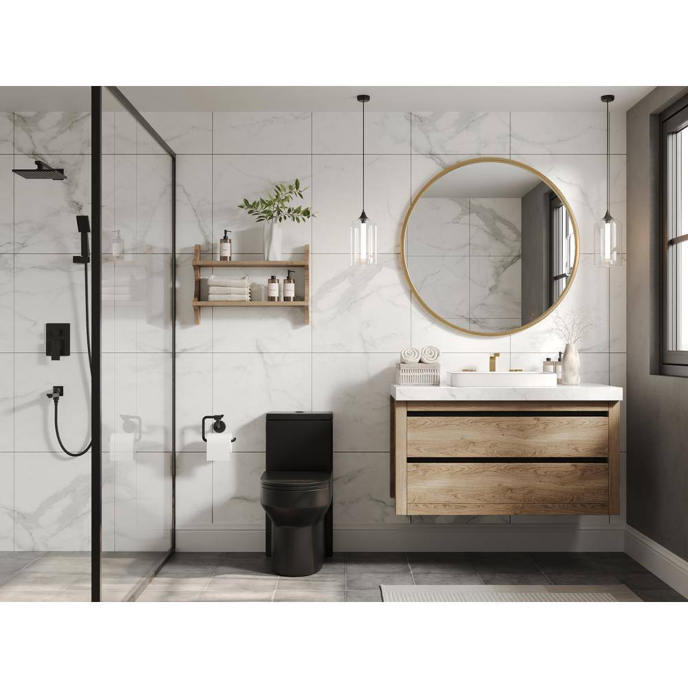 Matte Black Elongated Dual Flush High Efficiency Toilet