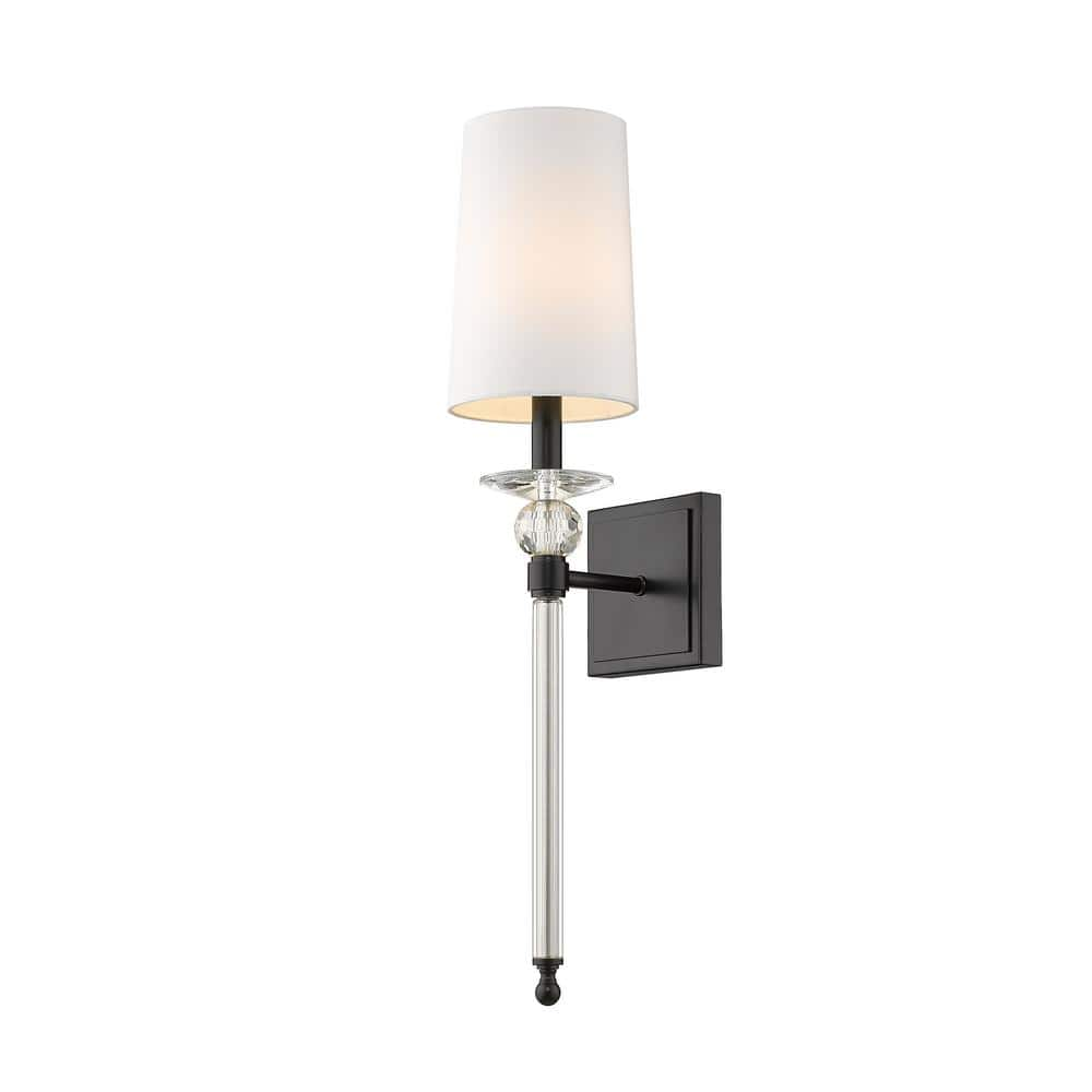 Z-Lite Ava Transitional Steel Wall Sconce in Matte Black and White