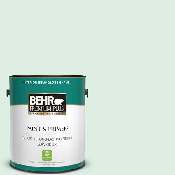 BEHR PREMIUM PLUS 1 gal. #M420-1 Sparkling Brook Semi-Gloss Enamel Low Odor Interior Paint & Primer