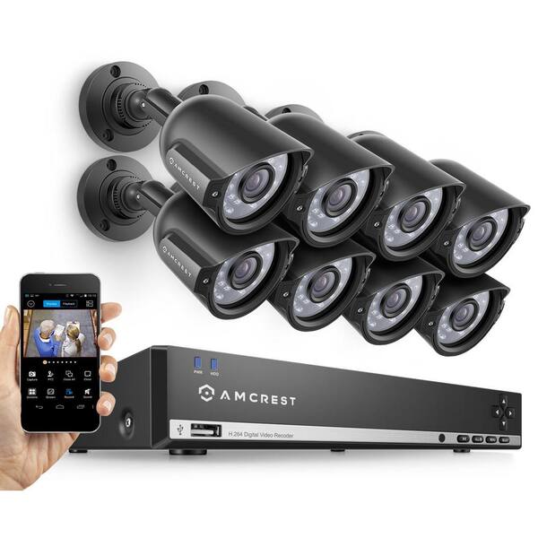 Amcrest 960H 8-Channel 1TB DVR Video Surveillance Security Kit with 8 x 800TVL Bullet Outdoor and Night Vision Cameras