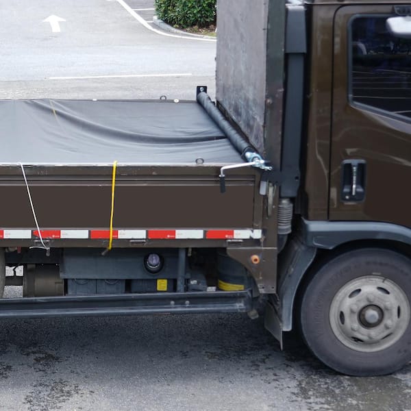 Hand Crank Tarp Roller Kit, 64 in. to 104 in. Wide, Aluminum Alloy, Manual Cab Level Dump Truck Tarp Roller