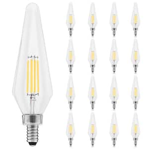60-Watt Equivalent HX10.5 Glass Dimmable E12 Base Edison LED Light Bulb 4.5-Watt 500 Lumens Wet Rated 4000K (16-Pack)