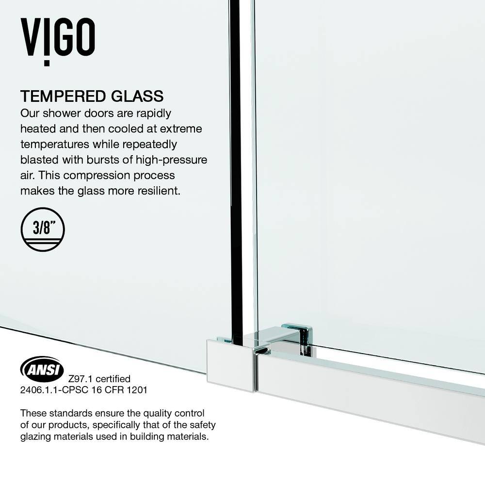 Elan E-Class 52" Frameless Chrome Sliding Shower Door
