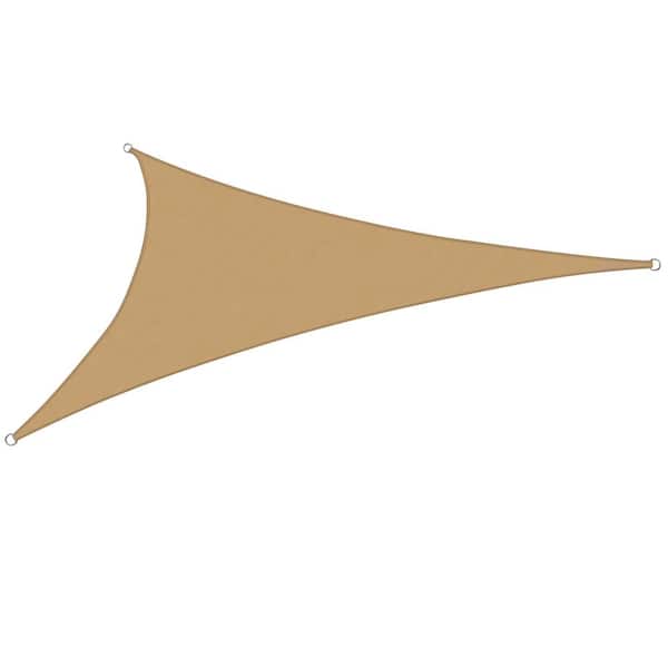 10 ft. x 10 ft. x 10 ft. Beige Triangular SunShade Sail with UV Proof Fabric