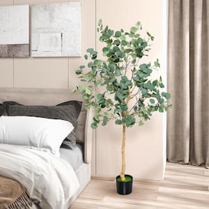 5 . 5 FT Artificial Tree Fake Eucalyptus Tree for Living Room Office Home Decor