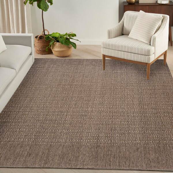 Tulum Brown 10 ft. x 14 ft. All-Over Design Contemporary Area Rug