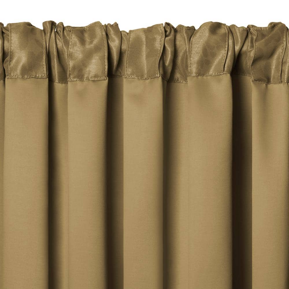 Antique Gold Ground Length Blackout Polyester Window Curtain Panel