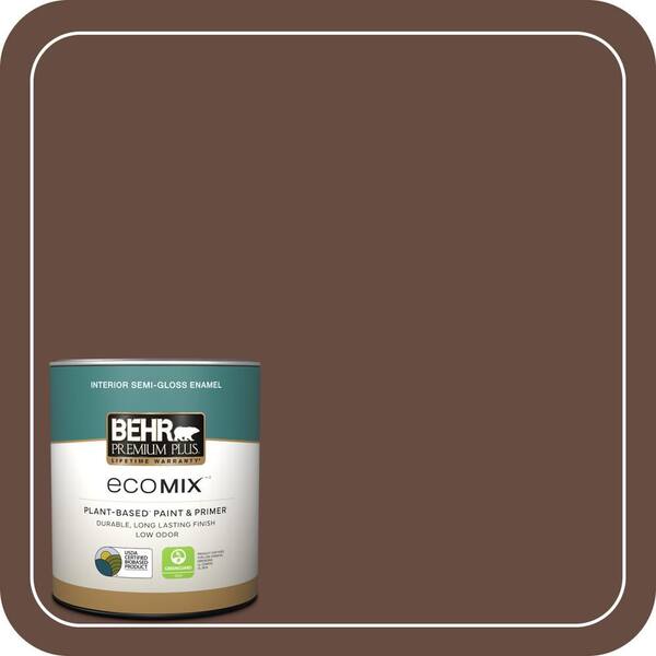 1 qt. #770B-7 Chocolate Sparkle Semi-Gloss Enamel EcoMix Plant-Based Interior Paint & Primer