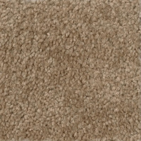 TrafficMaster Hot Shot II - Tuscan - Beige 12 ft. Wide x Cut to Length 16 oz. SD Polyester Texture Carpet