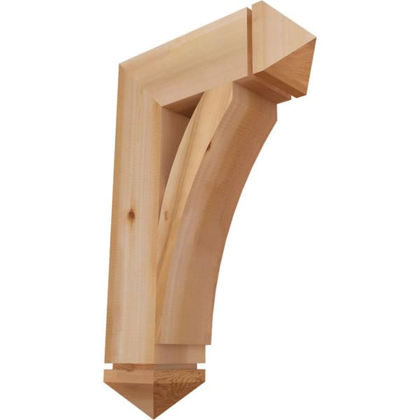 Ekena Millwork 5.5 in. x 32 in. x 20 in. Western Red Cedar Thorton Arts and Crafts Smooth Bracket